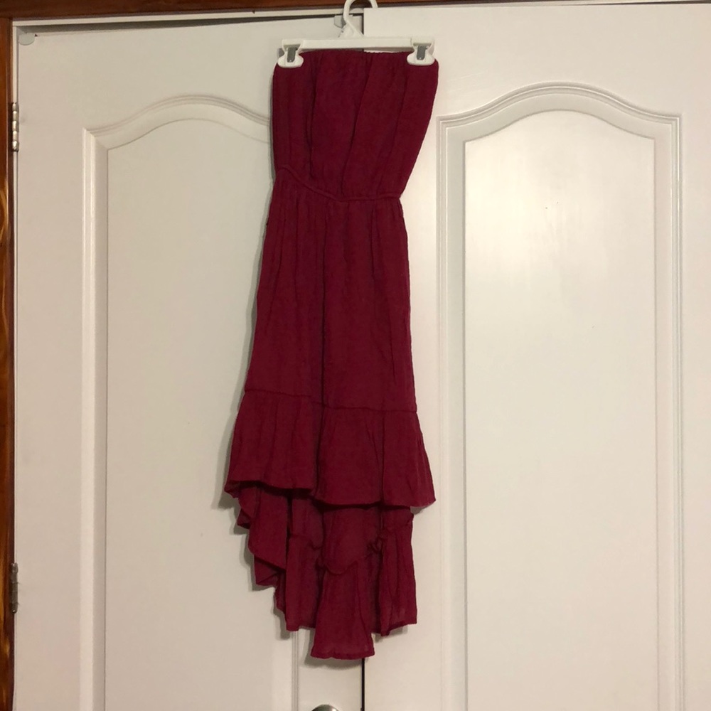 High/low dress with belt